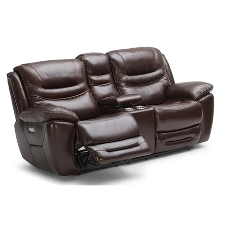 Casual Power Reclining Glider Loveseat with Cupholder Storage Console and Power Headrests